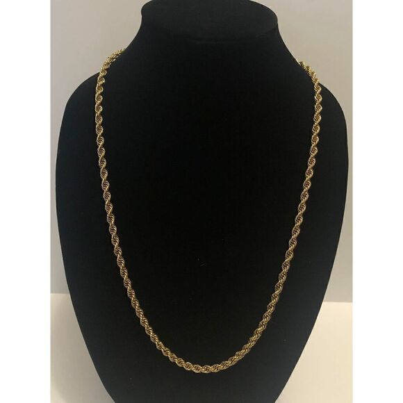 #06 Monet vintage goldtone 28" long twist chain layering necklace - Picture 1 of 1